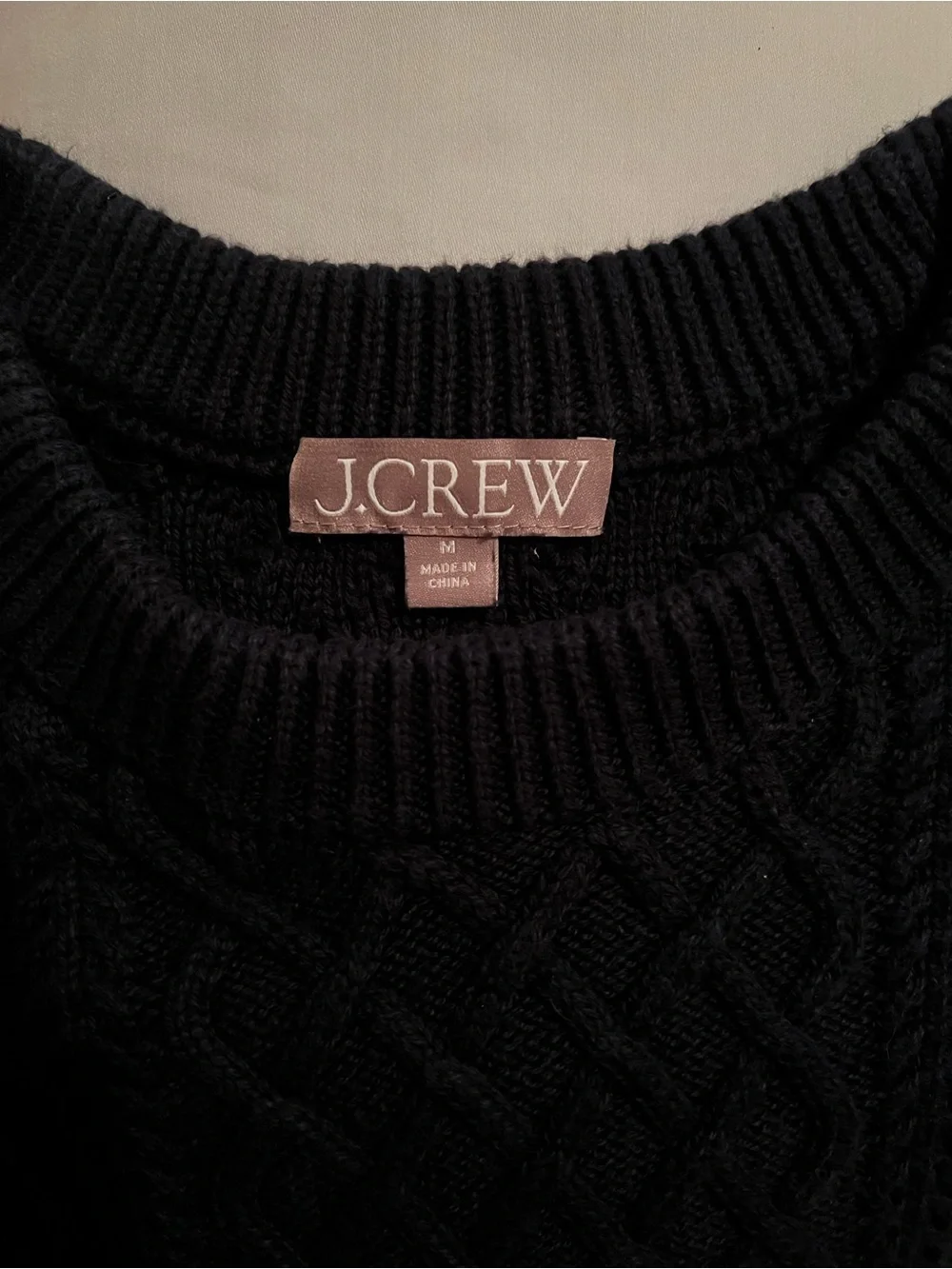 J Crew 100% CottonClassic Cable Knit Sweater - Navy Medium